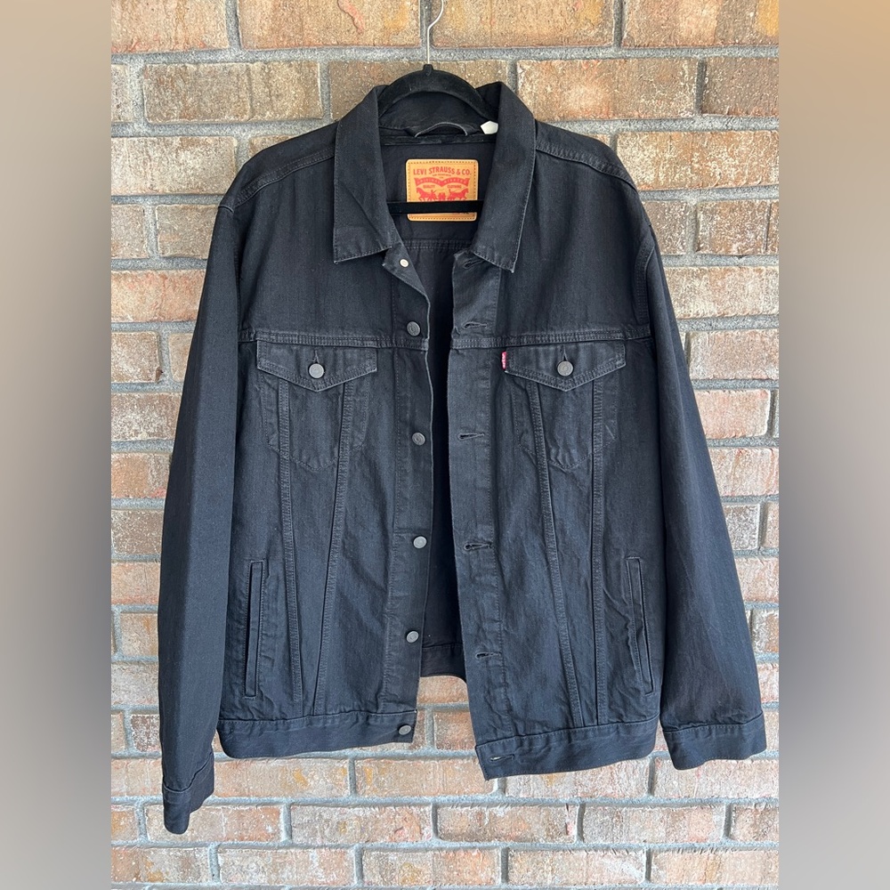 Levi’s Mens Trucker Jacket - Black Denim - Size XXL